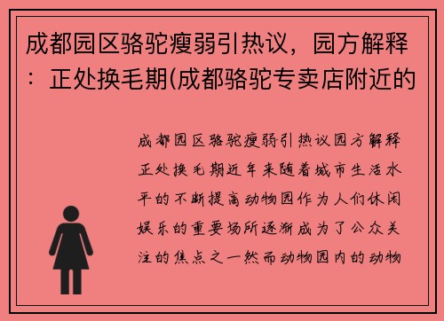 成都园区骆驼瘦弱引热议,园方解释:正处换毛期(成都骆驼专卖店附近的门店)